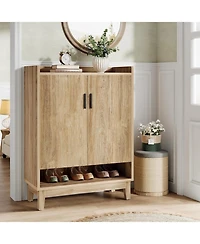 Tribesigns Shoe Cabinet with Doors, 20-Pair Entryway Shoe Storage Cabinet, Farmhouse Shoe Organizer