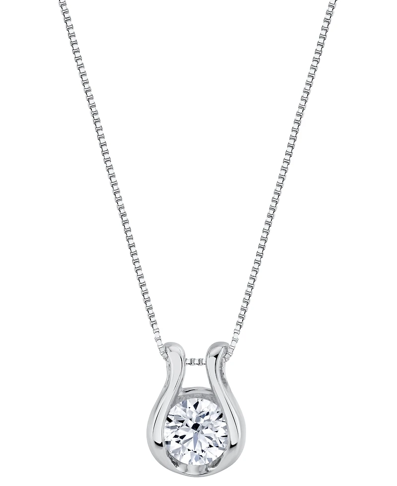 Sirena Lab Grown Diamond Horseshoe Pendant Necklace ( ct. t.w.) 14K Yellow Gold (also White Gold