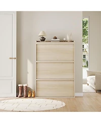 gaomon Freestanding Shoe Cabinet with 3 Flip Drawers and 3-Tier Adjustable Shelves