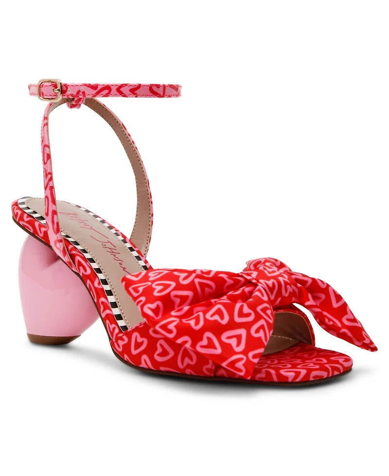 Betsey Johnson Women's Kendal Bow Novelty Heart-Heel Dress Sandals