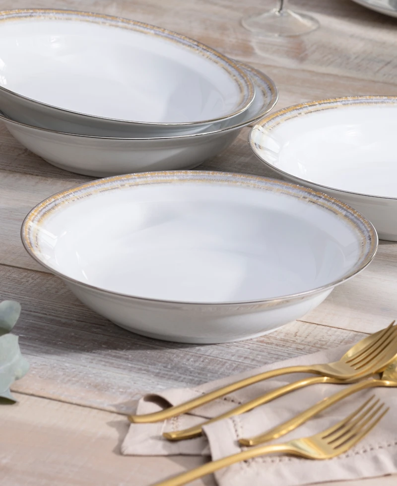 Noritake Raylan Rim Dinner Bowls, Set of 4, Service For 4