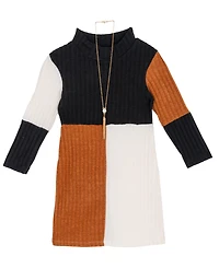 Rare Editions Girls 4T-6X Colorblock Turtleneck Dress
