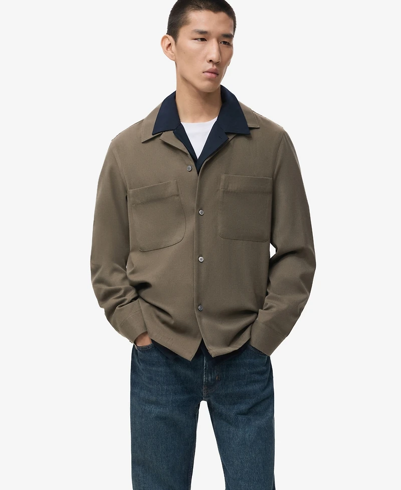 Mango Men's Regular-Fit Pocket Overshirt