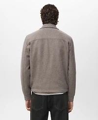 Mango Men's Zipper Wool Jacket