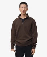 Mango Men's Zipper Regular-Fit Cotton Sweatshirt