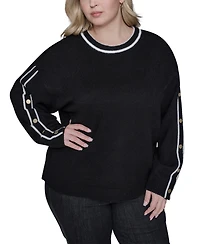 Karl Lagerfeld Paris Plus Crewneck Pull-On Sweater