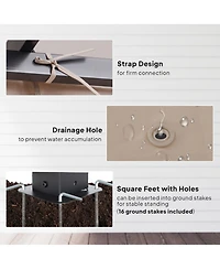 Outsunny 10 x 10 Retractable Patio Gazebo Pergola with Uv Resistant Outdoor Canopy & Strong Steel Frame