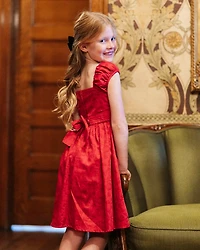 Hope & Henry Toddler Girls Organic Puff Sleeve Sateen Party Dress