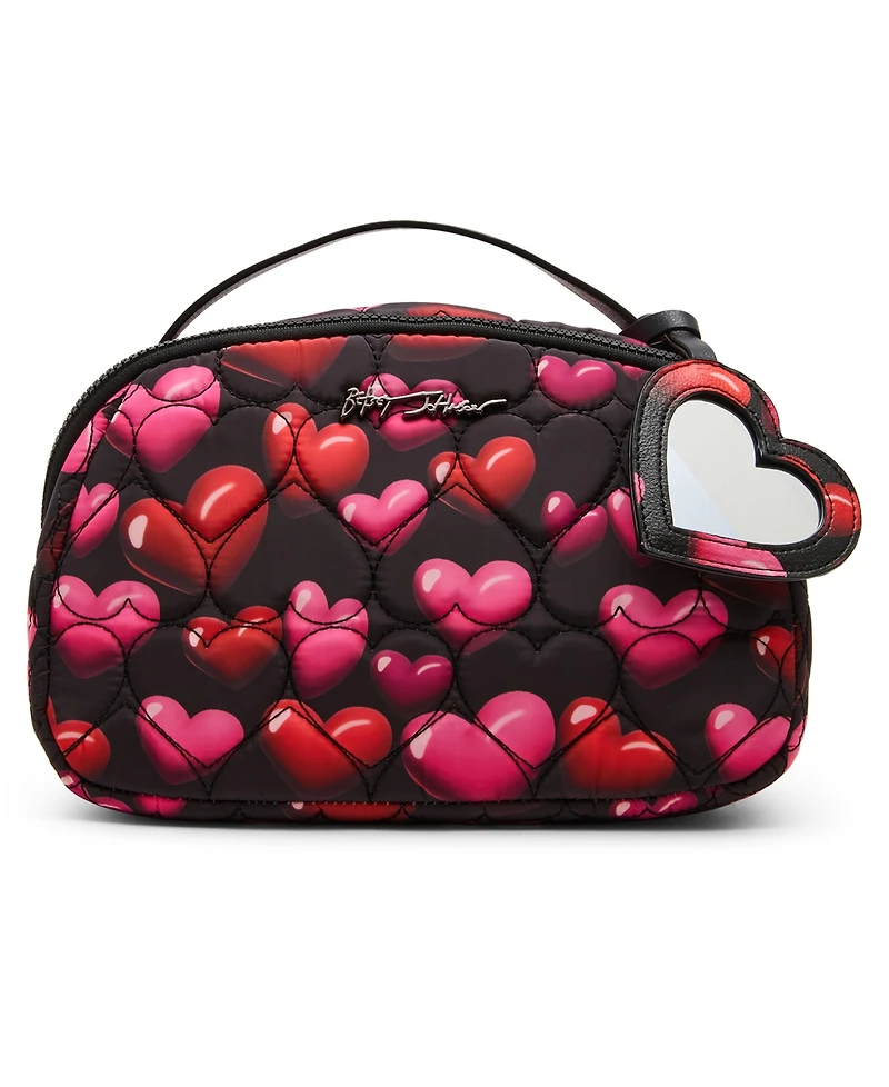 Betsey Johnson Loaf Cosmetic Case with Mirror