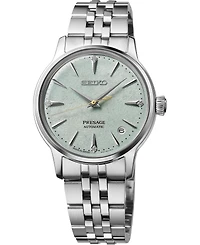 Seiko Women's Presage Cocktail Time Mid-Size Silver Stainless Steel Bracelet Watch, 34mm