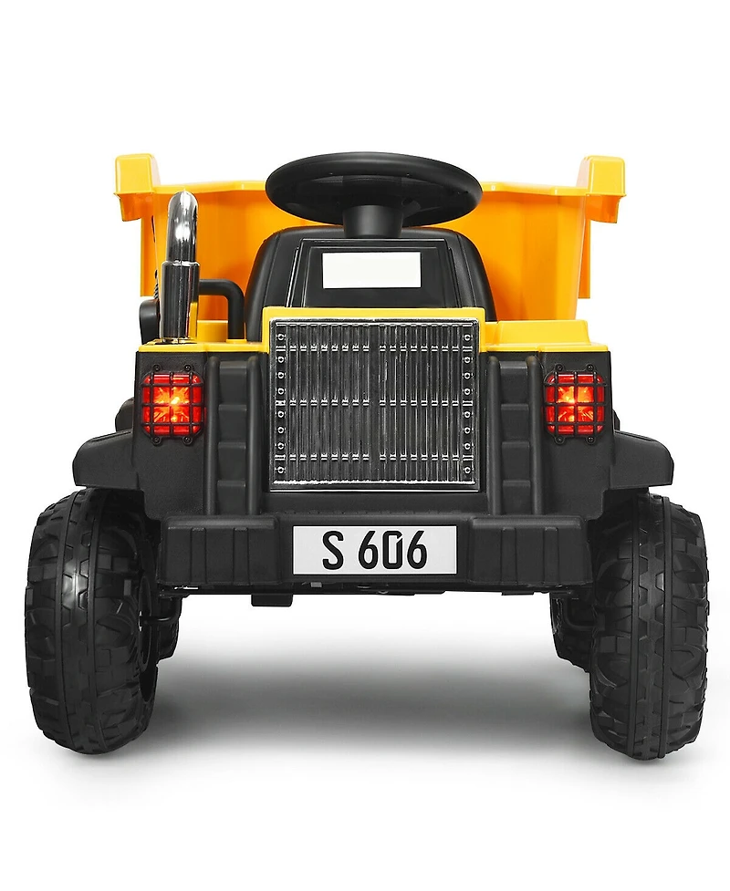 Sugift 12V Battery Kids Ride On Dump Truck with Electric Bucket and Dump Bed