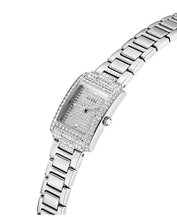 Guess Women's Sivler-Tone Glitz Analog Watch, 23mm