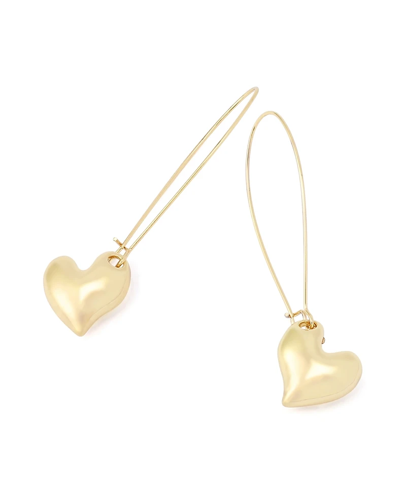 Robert Lee Morris Soho Gold Heart Dangle Earrings