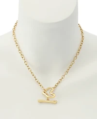 Robert Lee Morris Soho Gold Heart Pendant Toggle Necklace