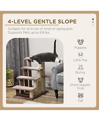 PawHut 4 Levels Cat Steps with Scratching Posts for High Bed, Sofa,