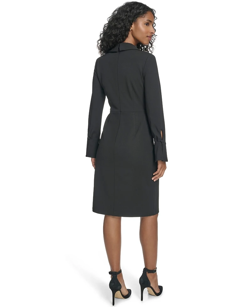 Calvin Klein Women's Twist Detail Sheath Collar Dress