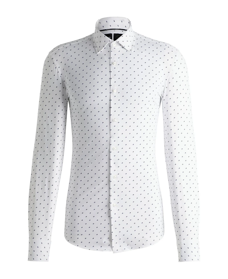 Boss by Hugo Men's Printed Performance-Stretch Slim-Fit Dress Shirt