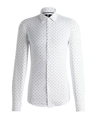 Boss by Hugo Men's Printed Performance-Stretch Slim-Fit Dress Shirt