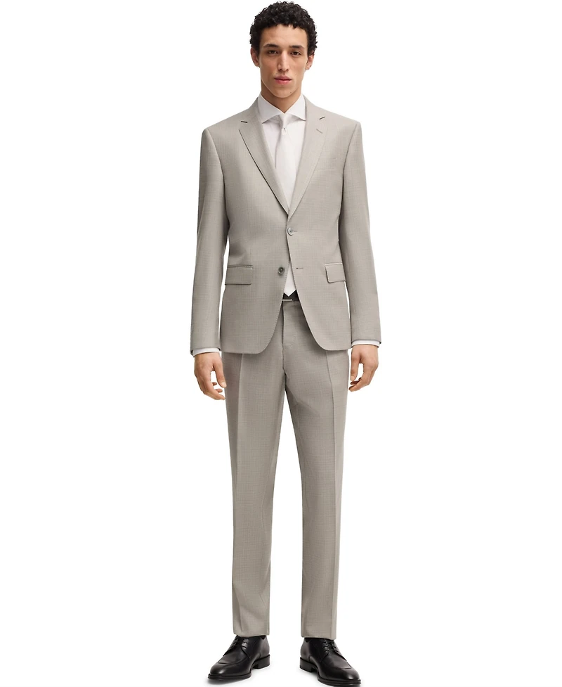 Boss by Hugo Men's Patterned Virgin Wool Slim-Fit Suit