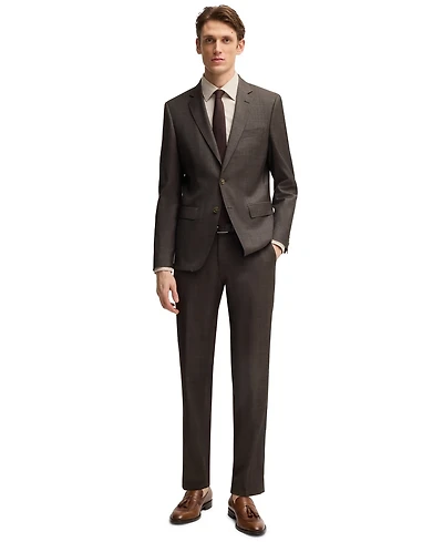 Boss by Hugo Men's Micro-Patterned Stretch Virgin Wool Slim-Fit Suit