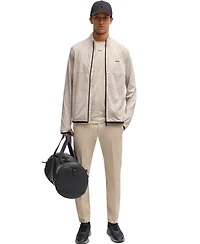 Boss by Hugo Men's Jacquard Pattern Active Zip-Up Sweatshirt