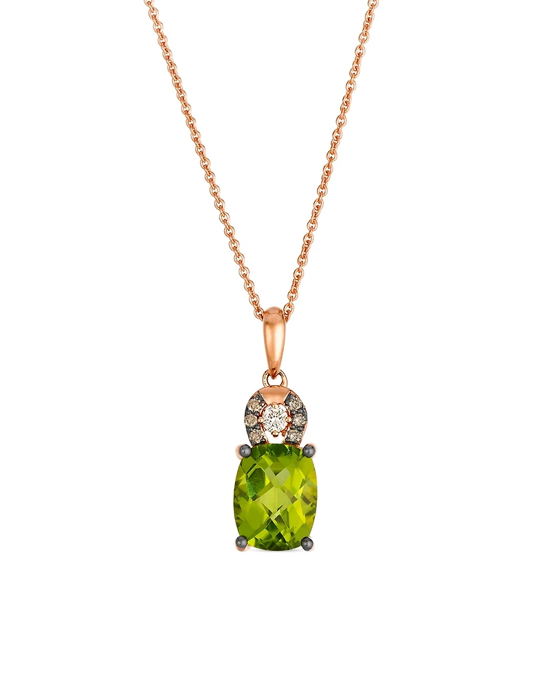 Le Vian Peridot (2 ct. t.w.), Vanilla and Chocolate Diamonds Pendant Necklace (0.12 ct. t.w.) in 14K Strawberry Gold