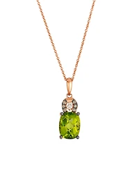 Le Vian Peridot (2 ct. t.w.), Vanilla and Chocolate Diamonds Pendant Necklace (0.12 ct. t.w.) in 14K Strawberry Gold