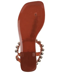 Jeffrey Campbell Women's Plated Studded T-Strap Jelly Sandals
