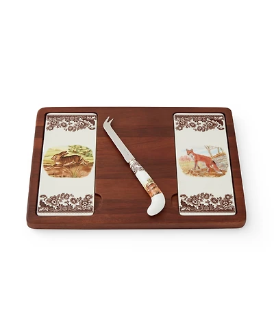 Spode Woodland 2-Pc. Cheese Board and Knife Set