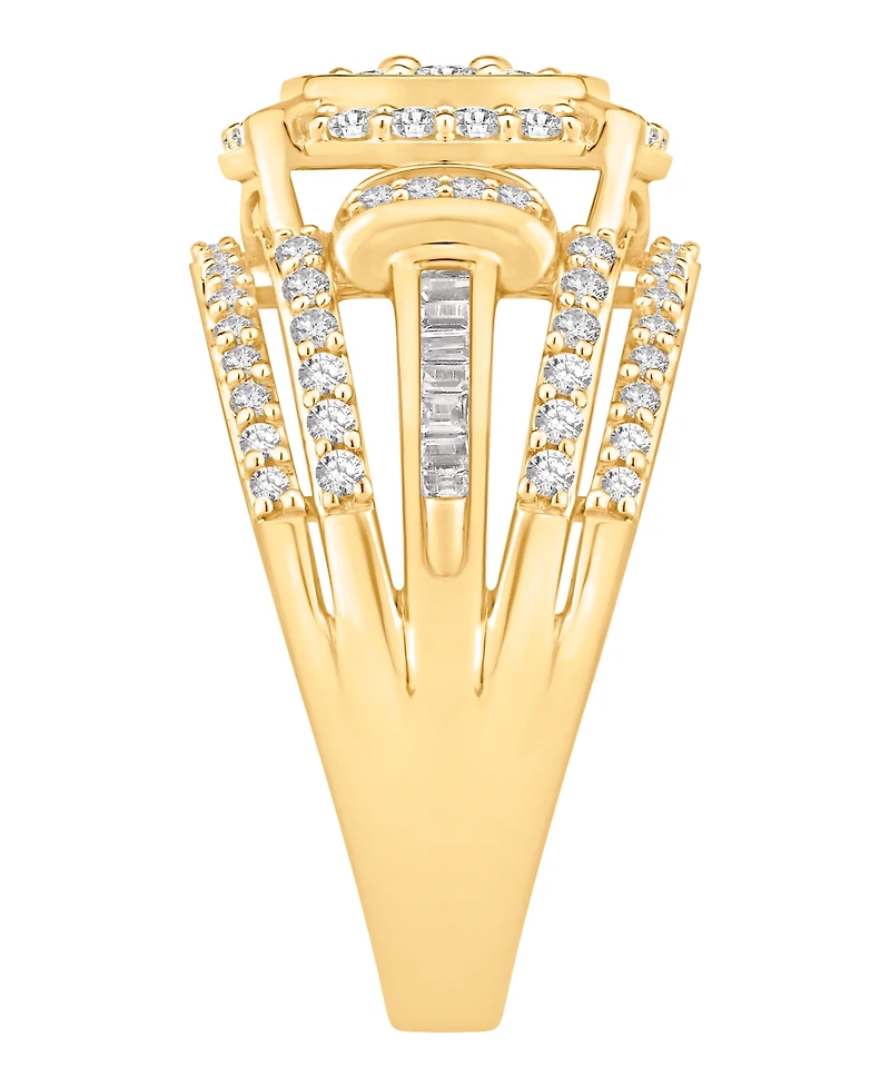 Macy's Diamond Multirow Cluster Ring (1 ct. t.w.) in 14k Yellow Gold