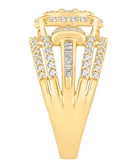 Macy's Diamond Multirow Cluster Ring (1 ct. t.w.) in 14k Yellow Gold