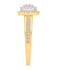 Macy's Diamond Halo Cluster Engagement Ring (1/2 ct. t.w.) in 14k Yellow Gold