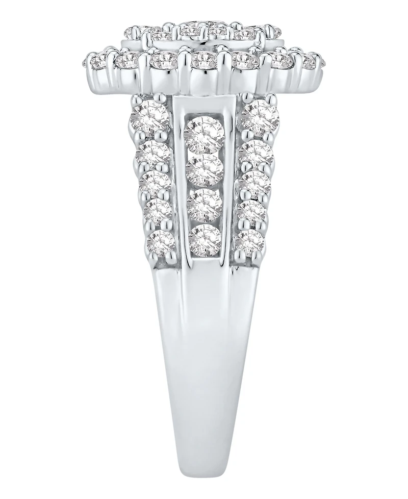 Macy's Diamond Oval Cluster Engagement Ring (2 ct. t.w.) in 14k White Gold