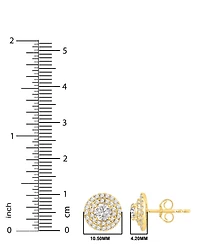 Macy's Diamond Halo Stud Earrings (1-1/3 ct. t.w.) in 14k Yellow Gold