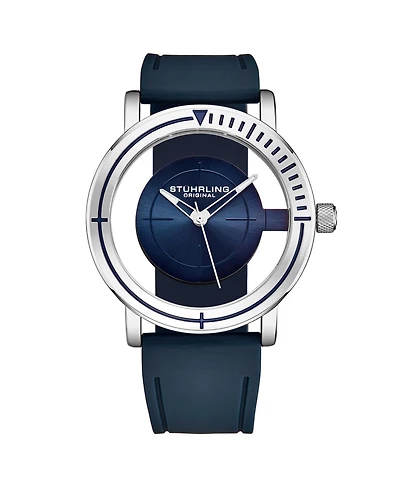 Stuhrling Men s Sniper 3915 Quartz Aviator Watch 42mm, Crosshair Target Dial, Rubber Strap, 5 Atm