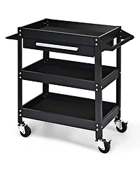 Sugift Rolling Tool Cart Mechanic Cabinet Storage ToolBox Organizer With Drawer-Black.