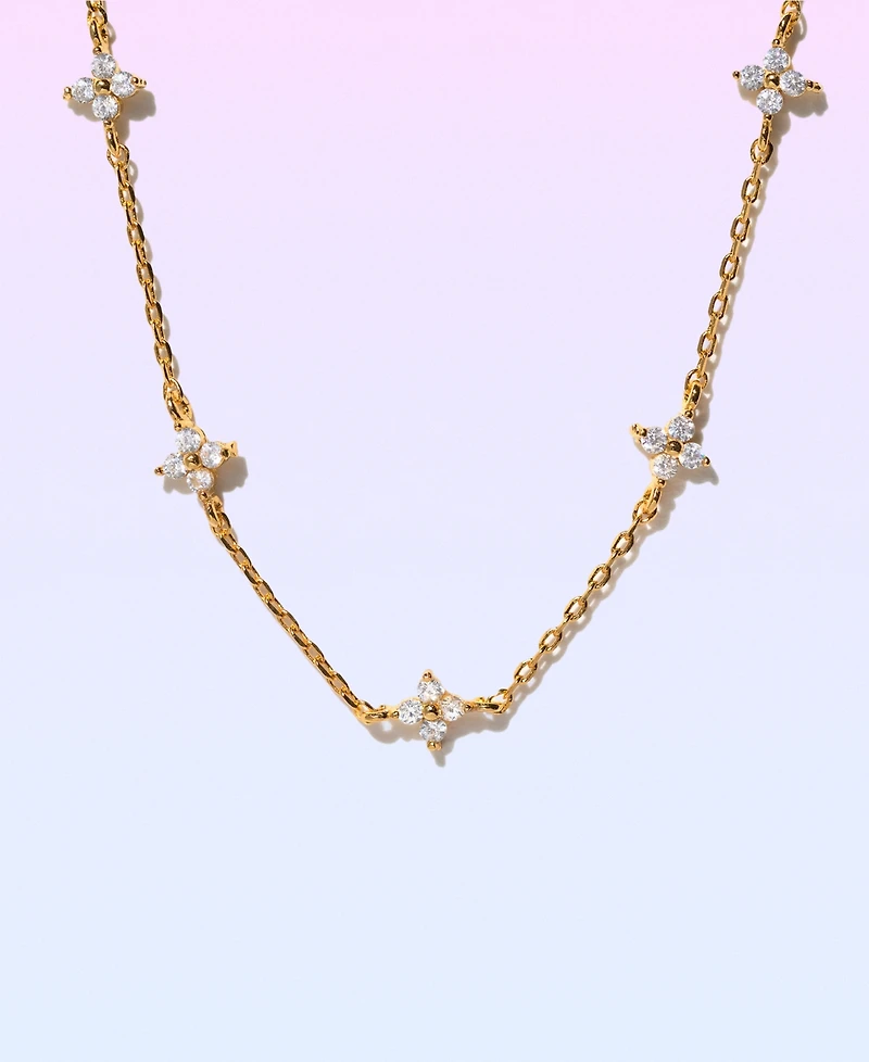 Girls Crew Crystal Shimmer Gold Plated Blossom Anklet