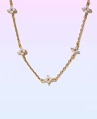 Girls Crew Crystal Shimmer Gold Plated Blossom Anklet