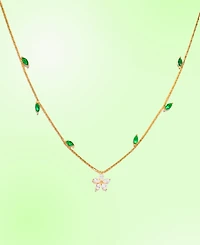 Girls Crew Crystal Fresh Bloom Gold Plated Necklace