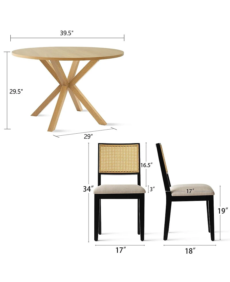 Maison Boucle 5-Piece Round Dining Set for Small Kitchen or Room