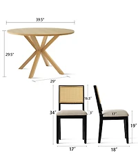Maison Boucle 5-Piece Round Dining Set for Small Kitchen or Room