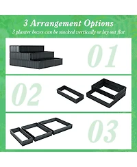 Sugift Heavy-Duty Metal Outdoor 3-Tier Raised Garden Bed Planter Box