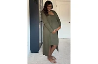 Pinkblush Maternity Olive Ribbed Cardigan 2 Piece Set