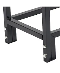 Indoor/Outdoor Steel Fire Pit or Fireplace Firewood Log Rack Holder with Hooks - 30"