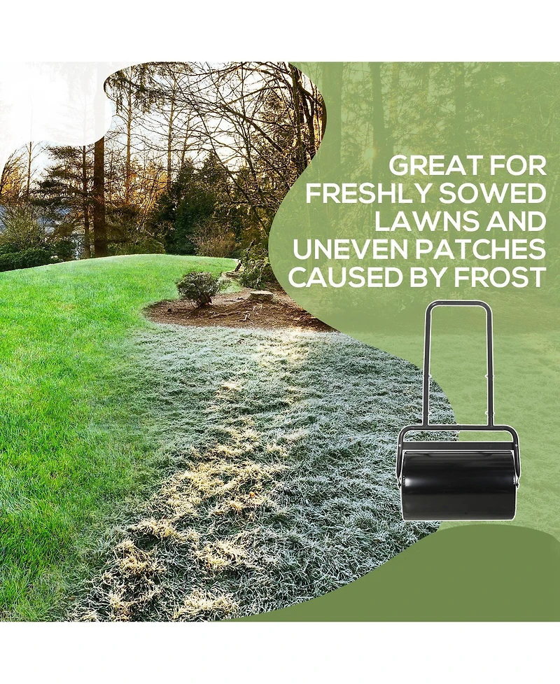 Outsunny Push/Tow Lawn Roller, Yard Roller for Flattening Sod,