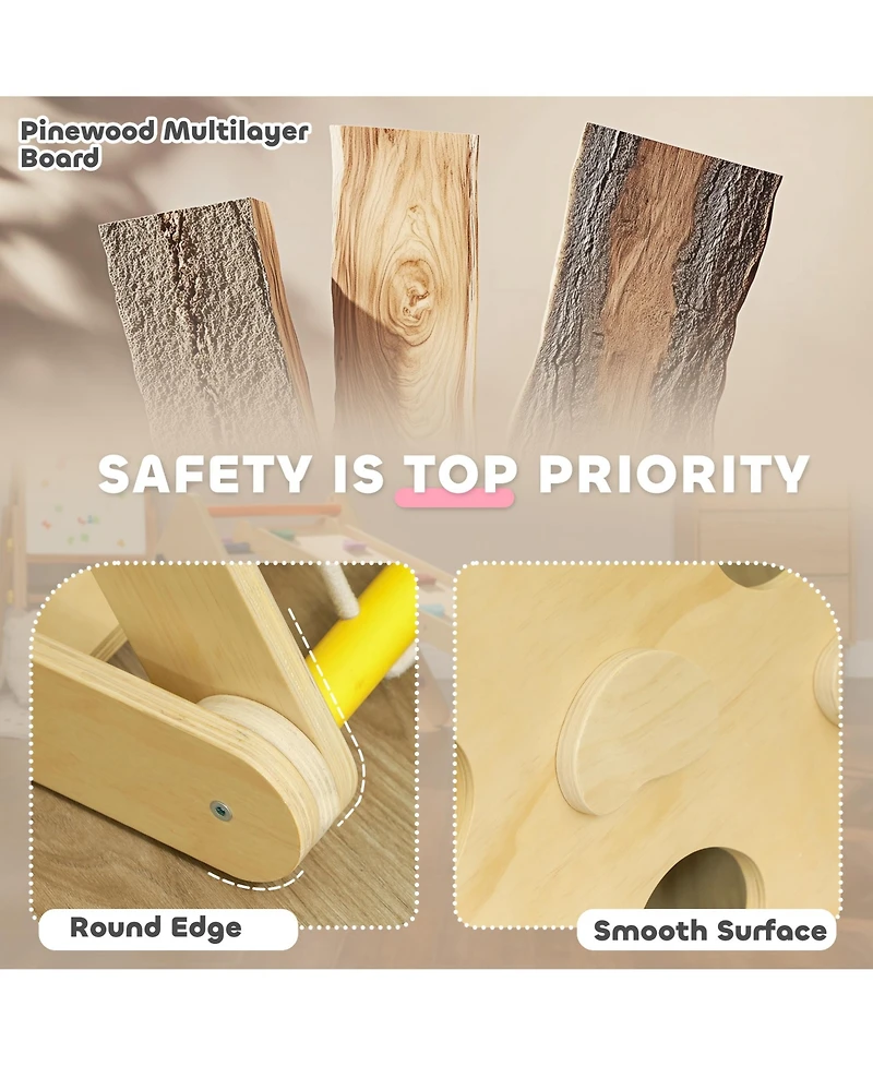 Qaba 5 in 1 Pikler Triangle Set with Slide & bags for 18-48 Months