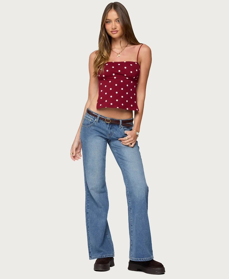 Edikted Women's Jinx Polka Dot Open-Back Top
