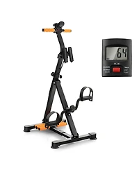 Sugift Adjustable Lcd Pedal Exercise Bike with Massage-Yellow