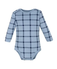 Hudson Baby Baby Boys Hudson Cotton Long-Sleeve Bodysuits 5-Pack, Handsome Like Daddy, 9-12 Months