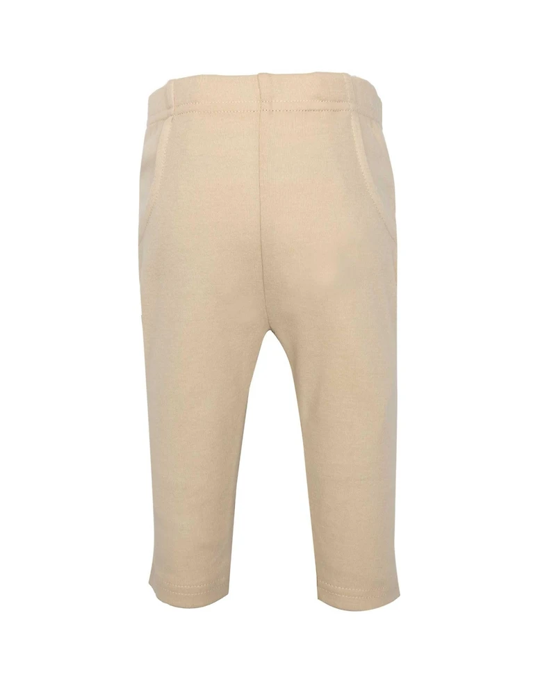 Hudson Baby Boys Cotton Layette Set, Burgundy Tan Suspenders, 9-12 Months